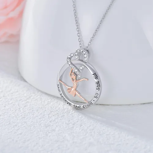 Vista 4 de POTOPYY Collar con colgante de plata de ley, joyería de moda para mujeres, damas y niñas, regalos de cumpleaños