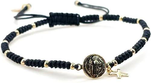 Vista 11 de St Benedict Medal Adjustable Red String Pulsera San Benito