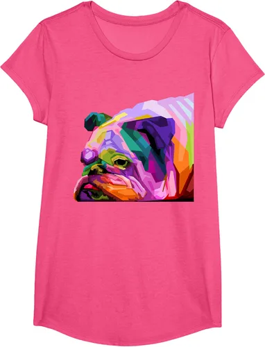 Vista 66 de Camiseta de retrato pop artístico de bulldog británico inglés para dueños de perros, Negro, S