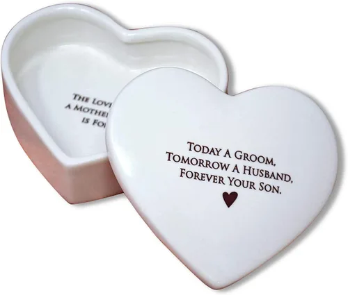 Vista 13 de Regalo para mamá de Susabella - Regalo de boda para madre de la novia o madre del novio, caja de cerámica para recuerdos en forma de corazón o caja