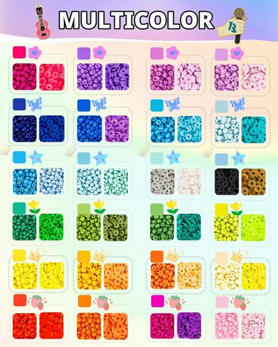 Vista 2 de Goldwise Kit de pulsera de la amistad, 3 cajas, 6240 piezas, 48 colores, kits de fabricación de pulseras con cuentas de arcilla, 2880 cuentas