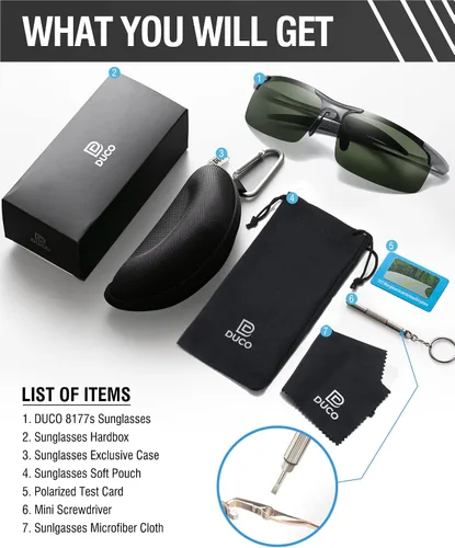 Vista 79 de Duco - Gafas de sol deportivas polarizadas para hombre con protección UV 8177s