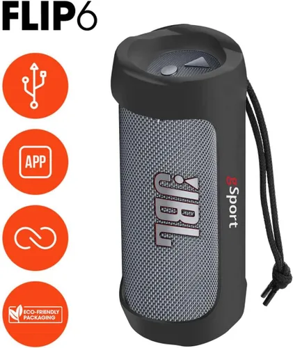 Vista 2 de JBL Paquete de altavoces portátiles impermeables FLIP 6 con funda de silicona gSport (gris)