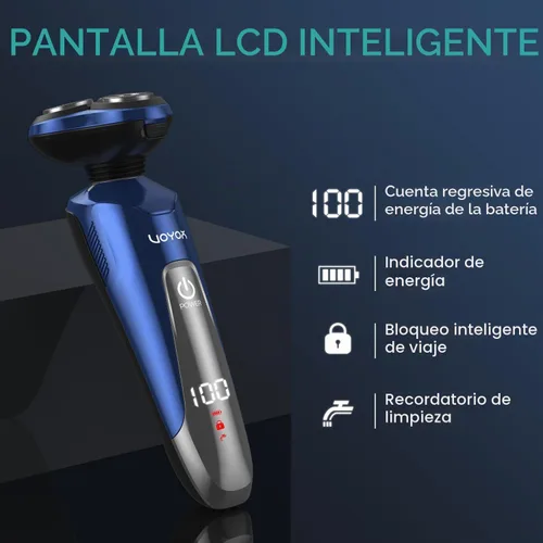 Vista 5 de VOYOR Maquinilla de afeitar eléctrica para hombres mojados y secos 2-Azul