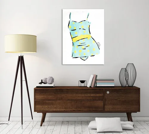 Vista 4 de Jaxson Rea "Vintage Swimsuit 1" Gallery Wrapped Canvas by Onrei, 12" x 16