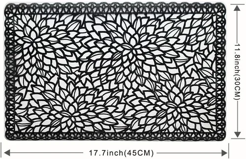 Vista 3 de juego de 6 manteles individuales impermeables para mesa de comedor, lavables con un paño