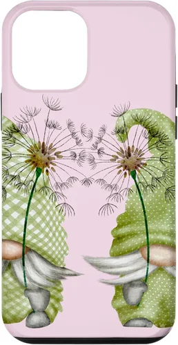 Vista 16 de Gnomos de primavera de diente de león para iPhone 16 para mujeres y divertido estuche de jardinero