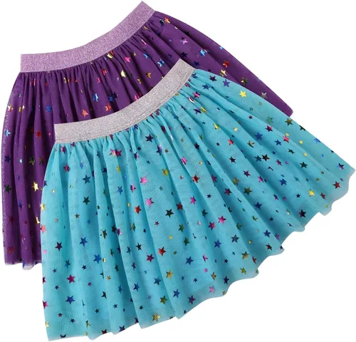 Vista 2 de DaniChins - Falda tutú en capas para niña pequeña