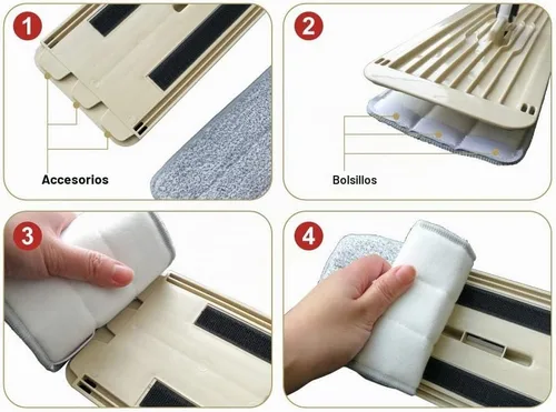 Vista 7 de Cabezales de repuesto de mopa de microfibra a prueba de balas, almohadillas lavables para limpieza de suelos compatibles con Tethys y la mayoría