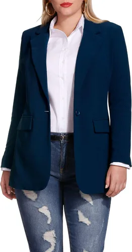 Vista 3 de Boston Proper Beyond Travel Chaqueta para mujer tipo blazer de punto con un botón