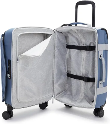 Vista 3 de Kipling Spontaneous S Softside Spinner Wheel Equipaje, tamaño cabina, correas elásticas, Cepillo Azul C