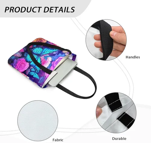 Vista 4 de Upetstory Bolsa de lona reutilizable para compras de comestibles