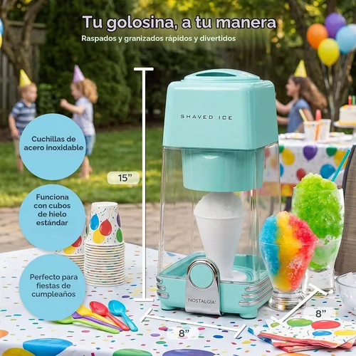 Vista 2 de Nostalgia Máquina de Hielo Raspado, Aqua