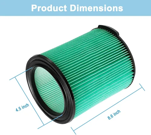 Vista 4 de Paquete de 2 filtros VF6000 para aspiradoras Ridgid de 5-20 galones en seco y húmedo WD5500 WD0671 WD6425 WD7000 WD1280 WD1851 WD1680 WD1956 RV2400A