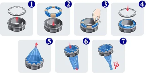 Vista 3 de Recambios de cubo de pañales Incluye 9 anillos de recambio de pañales y 1 estuche. Capacidad para hasta 2520 pañales para recién nacidos