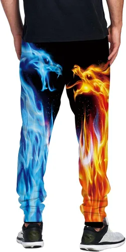 Vista 2 de Idgreatim - Pantalones deportivos para hombre y mujer informales con cordón