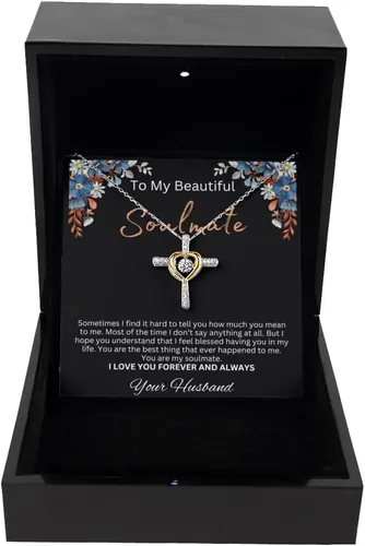Vista 2 de Collar para mi hermosa alma gemela, regalo para esposa, collar de alma gemela, regalo para novia, collar de alma gemela, collar para esposa de esposo
