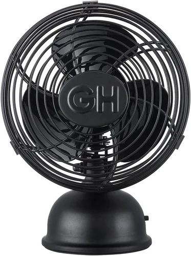 Vista 10 de Good Housekeeping 92512 Ventilador Personal Retro Oscilante de 5 pulgadas Totalmente Metálico Alimentado por USB, Níquel Cepillado