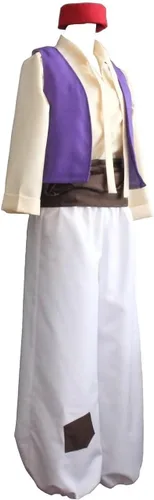 Vista 6 de Ainiel Disfraz de príncipe árabe para hombre (talla L), color blanco
