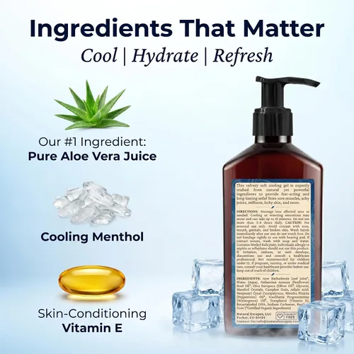 Vista 4 de Natural Escapes Crema refrescante orgánica de menta, alcanfor y mentol Frote para articulaciones y músculos Loción refrescante para pies 4