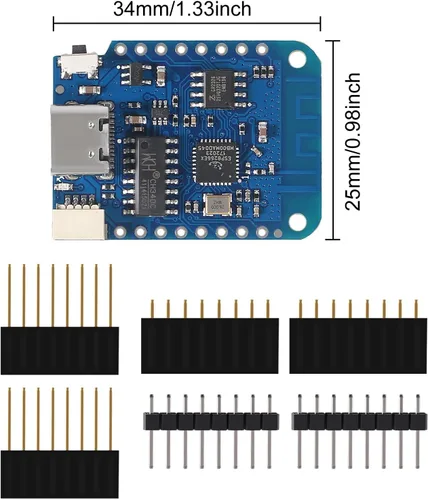 Vista 3 de 5pcs WeMos D1 Mini V4.0.0 Tipo-C USB WiFi Internet de las Cosas Basado en la Junta ESP8266 4MB Compatible con Arduino MicroPython Nodemcu