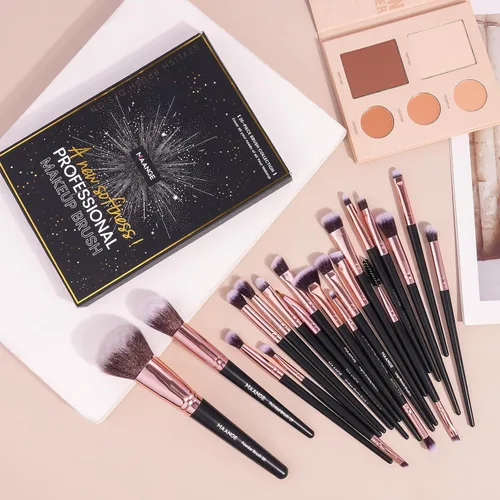 Vista 8 de Brochas de maquillaje, 20 piezas de brochas de maquillaje profesional, juego de brochas de maquillaje para base de sombra de ojos, brocha de rubor