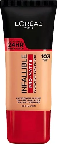 Vista 47 de L'Oreal Paris Cosmetics Makeup Infallible Pro-Matte - Base líquida de larga duración, True Porcelain, 1 onza líquida. 099 Porcelana Verdadera