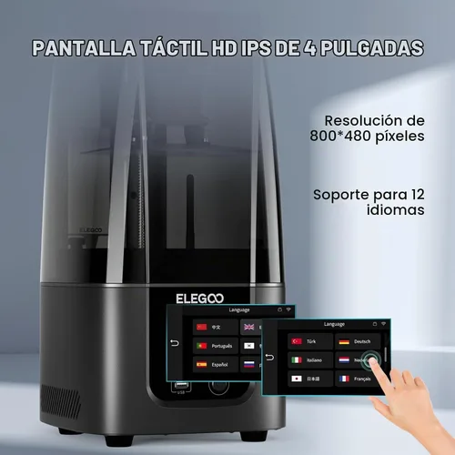 Vista 5 de ELEGOO Mars 4 Ultra MSLA - Impresora 3D con pantalla LCD monocromática 9K de 7 pulgadas, conectividad Wi-Fi, sistema de nivelación sin esfuerzo