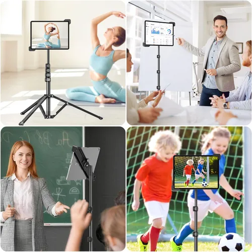 Vista 9 de elitehood Soporte de trípode de aluminio para iPad, soporte de iPad