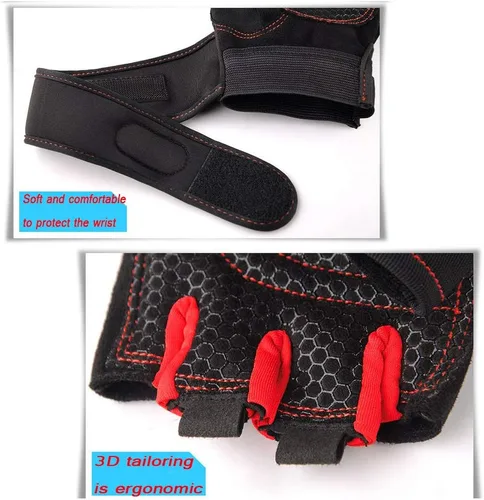 Vista 3 de Guantes de entrenamiento para levantamiento de pesas, entrenamiento de pesas, ciclismo, guantes de levantamiento de pesas de alta calidad, guantes