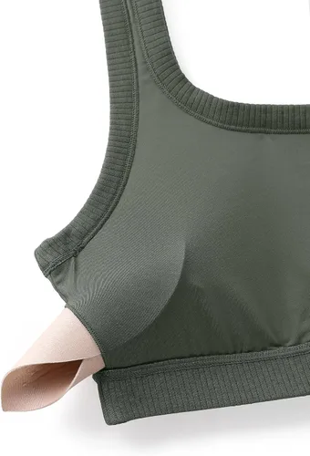 Vista 5 de CRZ YOGA Sujetadores deportivos acanalados para mujer, espalda en U, inalámbrico, de impacto medio, acolchado, para yoga, entrenamiento, camisola
