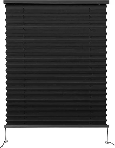 Vista 17 de Dulepax Persianas plisadas, 14 pulgadas de ancho x 24 pulgadas de largo, color negro, para caravana, remolques de viaje, ventana de autocaravana
