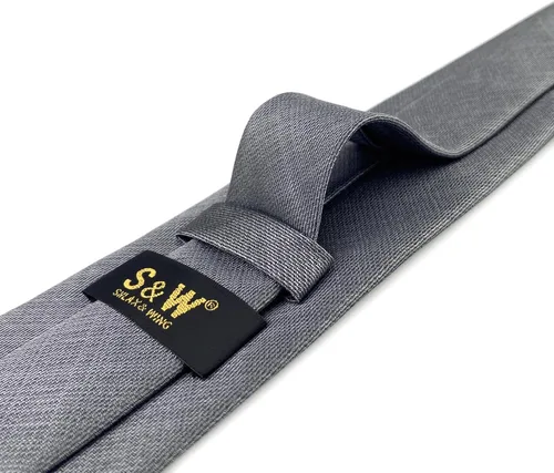 Vista 17 de S&W SHLAX&WING Conjunto de corbata de color sólido y pañuelo de bolsillo para hombre