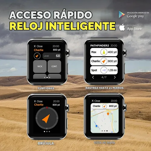 Vista 3 de Dogtra Pathfinder 2 GPS Tracker eCollar + 2 receptores adicionales verde y negro 9 millas, luz LED, sin tarifas, aplicación gratuita, impermeable