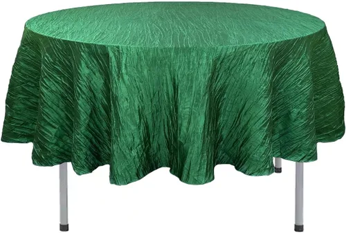 Vista 53 de YOUR CHAIR COVERS - Mantel redondo de 90 pulgadas con arrugas color rubor de tafetán – Elegante mantel brillante para bodas, fiestas y eventos