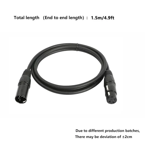 Vista 4 de SinLoon DMX - Cable de luz de escenario, cable XLR DJ, 3 pines hembra XLR a 5 pines macho XLR DMX conexión de giro para luz de cabeza móvil