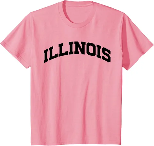 Vista 66 de Illinois Gift - Camiseta de diseño deportivo con texto universitario, gris, S