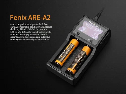 Vista 3 de EdisonBright Fenix are-A2 Cargador de batería inteligente para 21700/18650/16340 BBX5 Estuche de transporte de batería