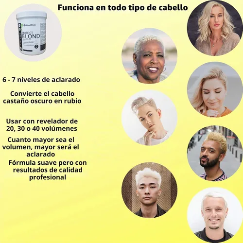 Vista 5 de Tina de 1.1 libra (17.6 onzas) Perfect Blond Extra Strength Professional Tinte para el cabello decolorante para el cabello - Hecho en Italia azul