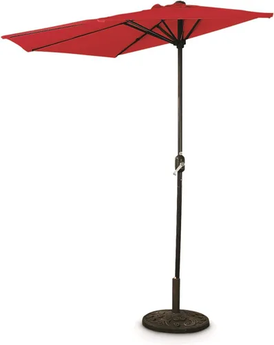 Vista 5 de CASTLECREEK Half Round Patio Umbrella, Outdoor, Garden, Deck, Balcony Shade 8 Feet Verde cazador