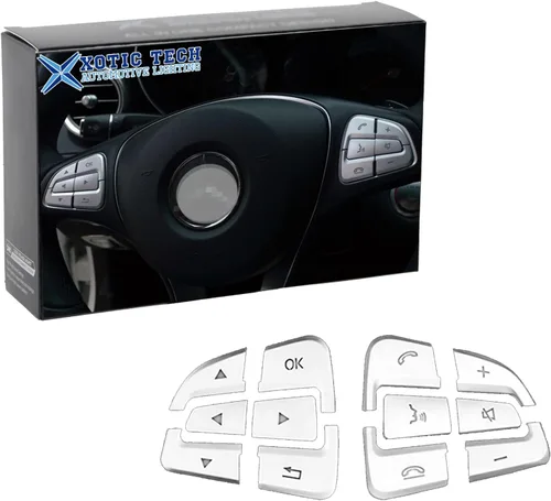 Vista 9 de x xotic tech Auto Interior - 12 cubiertas de botón de control lateral del conductor del automóvil, decoración compatible con Mercedes Clase C W205