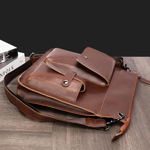 Vista 4 de FELTECHELECTR 1pc Messenger Bag Single- Shoulder Zipper Pouch Portable Tool Bag Mens Sling Bag Single- Shoulder Bag Mens over The Shoulder Bag