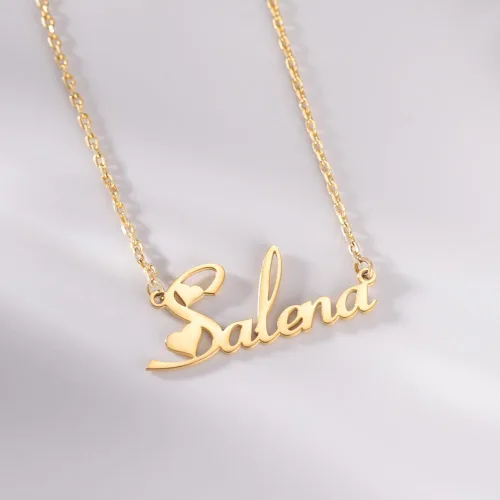 Vista 3 de TinyName - Collar con nombre, personalizable, chapado en oro de 18 quilates, para mujer