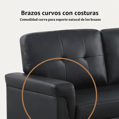 Vista 7 de Lilola Home Lucca - Sofá cama modular reversible de 84 pulgadas con cama Negro