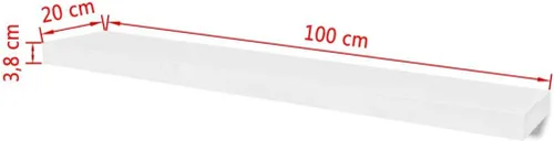 Vista 2 de 2 estantes flotantes de madera de fibropanel de densidad media blanca para almacenamiento de libros/DVD, estante flotante, estante de pared