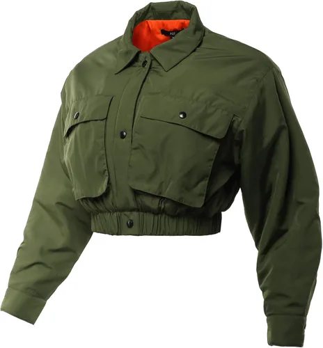 Vista 2 de Chaqueta bomber acolchada con dos bolsillos delanteros y acolchados para mujer