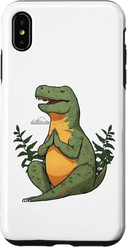 Vista 7 de Funda de meditación para iPhone 15 Tyrannosaurus Rex T-Rex Yoga Meditating Trex