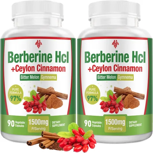 Vista 7 de Suplemento de berberina de 1500 mg – Berberina HCl de primera calidad 97% pureza Berberina más canela de Ceilán pura, berberina de alta potencia