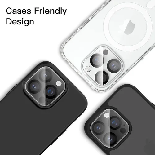Vista 5 de JETech Protector de lente de cámara para iPhone 14 Pro de 6.1 pulgadas y iPhone 14 Pro Max de 6.7 pulgadas, vidrio templado 9H, antiarañazos