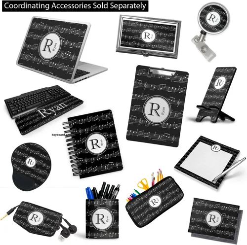Vista 6 de Carpeta personalizada de 3 anillas con notas musicales, 1 pulgada, color blanco